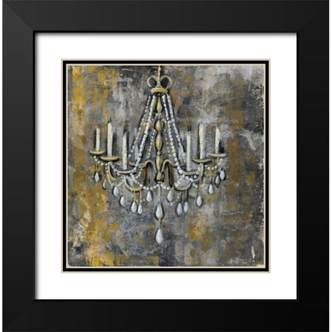 Vintage Chandelier II Black Modern Wood Framed Art Print with Double Matting by Vassileva, Silvia