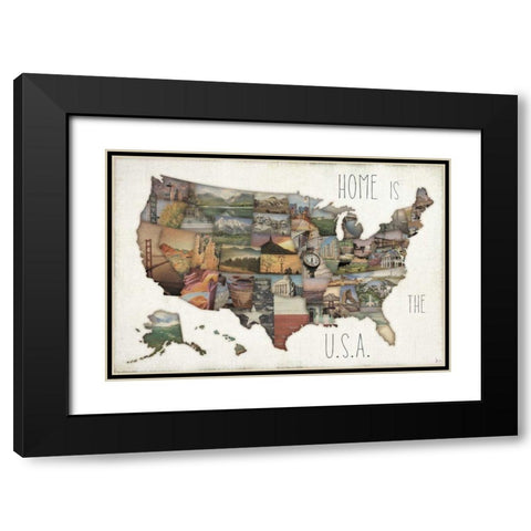 InstaStates IX Black Modern Wood Framed Art Print with Double Matting by Aiken, Jess