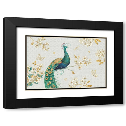 Ornate Peacock I Master Black Modern Wood Framed Art Print with Double Matting by Brissonnet, Daphne