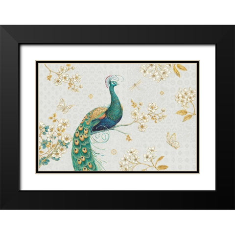 Ornate Peacock I Master Black Modern Wood Framed Art Print with Double Matting by Brissonnet, Daphne