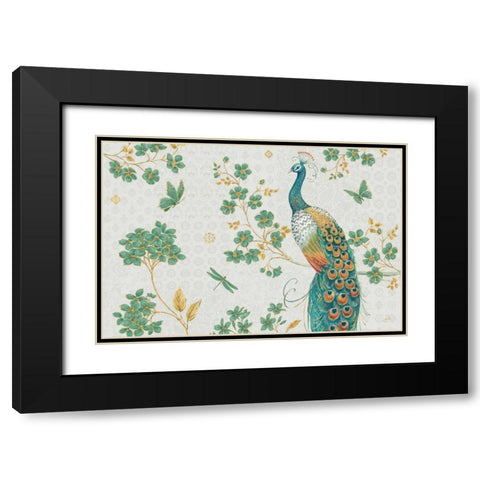 Ornate Peacock IV Master Black Modern Wood Framed Art Print with Double Matting by Daphne, Brissonnet
