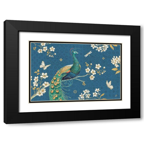 Ornate Peacock III Master Black Modern Wood Framed Art Print with Double Matting by Daphne, Brissonnet