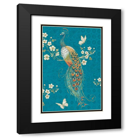 Ornate Peacock XE Black Modern Wood Framed Art Print with Double Matting by Brissonnet, Daphne