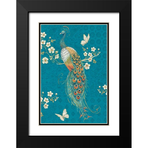 Ornate Peacock XE Black Modern Wood Framed Art Print with Double Matting by Brissonnet, Daphne
