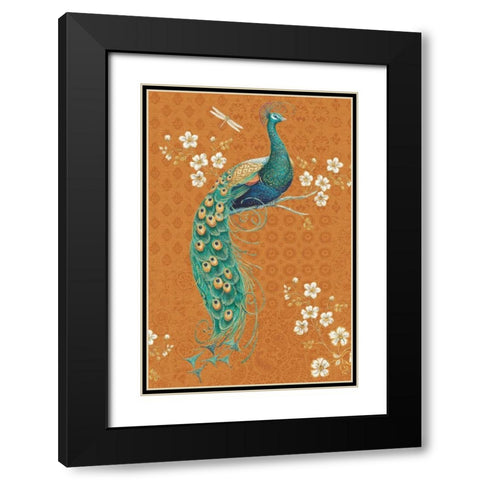 Ornate Peacock IX Spice Black Modern Wood Framed Art Print with Double Matting by Brissonnet, Daphne