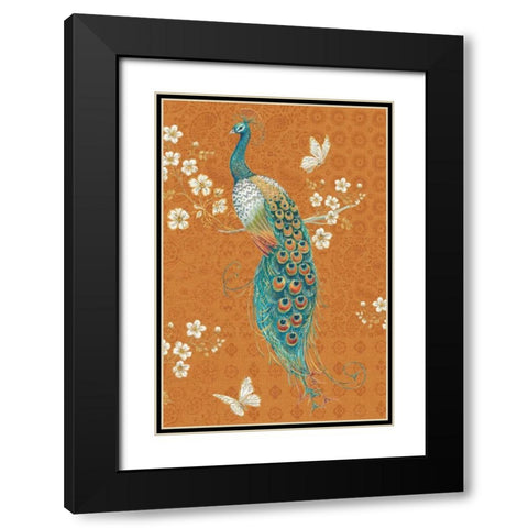 Ornate Peacock X Spice Black Modern Wood Framed Art Print with Double Matting by Brissonnet, Daphne