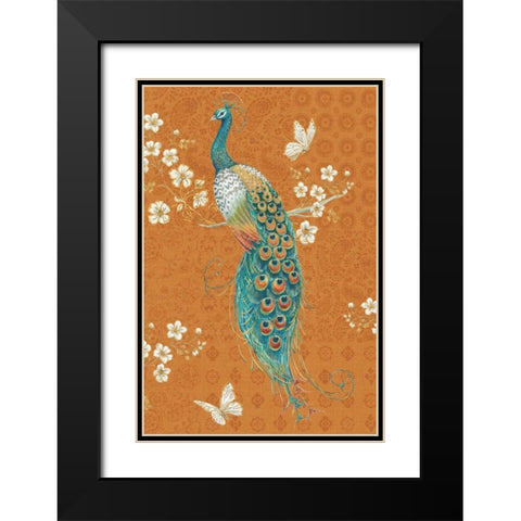 Ornate Peacock X Spice Black Modern Wood Framed Art Print with Double Matting by Brissonnet, Daphne