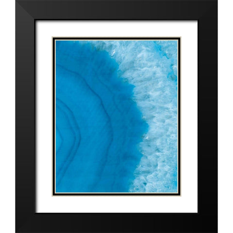 Agate Geode II Black Modern Wood Framed Art Print with Double Matting by Wild Apple Portfolio