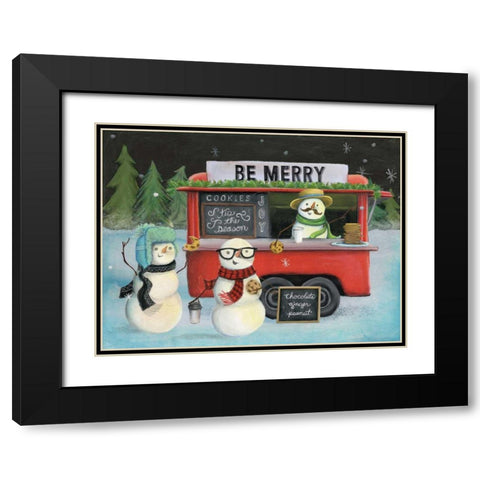 Christmas on Wheels III Black Modern Wood Framed Art Print with Double Matting by Urban, Mary