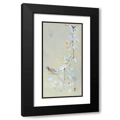The Bird Family II Black Modern Wood Framed Art Print with Double Matting by Day, Kellie