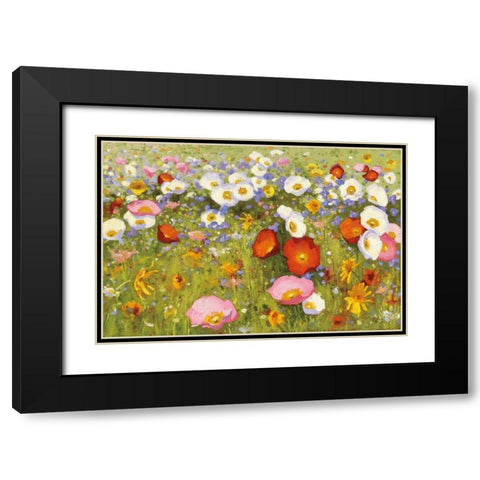 Champ de Fleur III Black Modern Wood Framed Art Print with Double Matting by Novak, Shirley