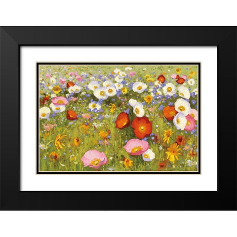 Champ de Fleur III Black Modern Wood Framed Art Print with Double Matting by Novak, Shirley