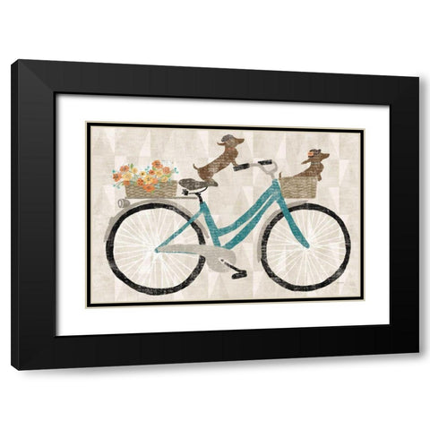 Doxie Ride v.I Black Modern Wood Framed Art Print with Double Matting by Schlabach, Sue