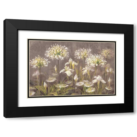 Spring Blossoms Neutral Black Modern Wood Framed Art Print with Double Matting by Nai, Danhui