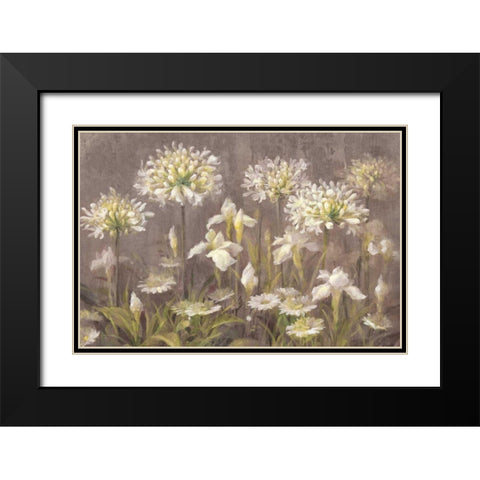 Spring Blossoms Neutral Black Modern Wood Framed Art Print with Double Matting by Nai, Danhui