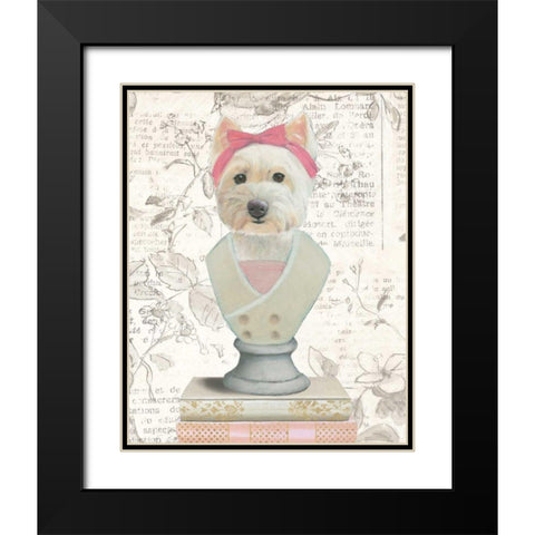 Canine Couture Newsprint II Black Modern Wood Framed Art Print with Double Matting by Adams, Emily