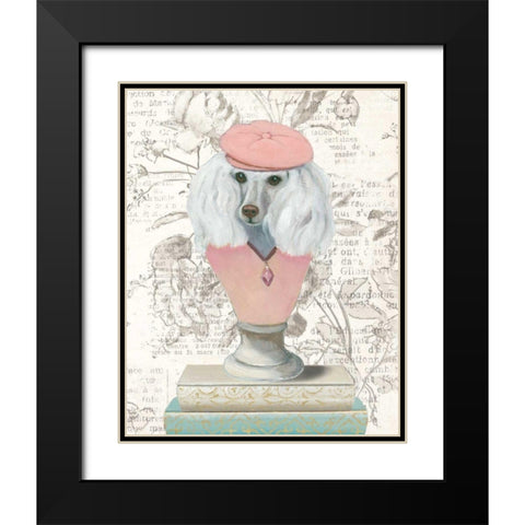 Canine Couture Newsprint IV Black Modern Wood Framed Art Print with Double Matting by Adams, Emily