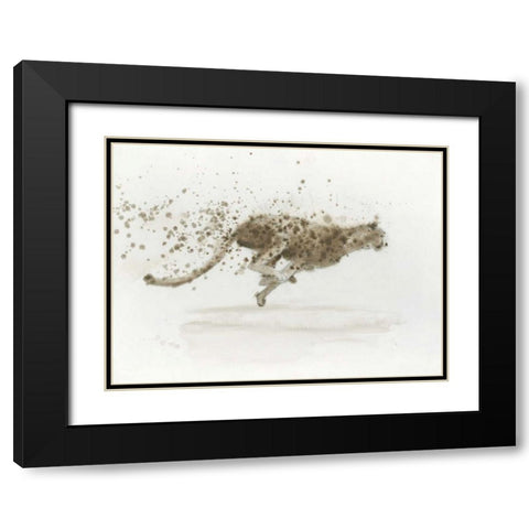 Cheetah v.2 Black Modern Wood Framed Art Print with Double Matting by Wiens, James