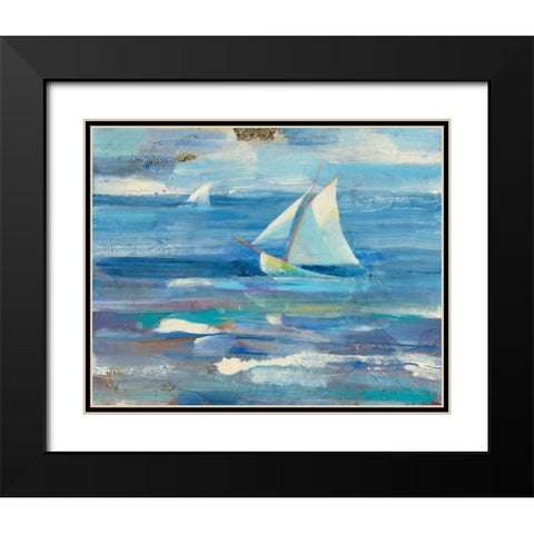 Ocean Sail Black Modern Wood Framed Art Print with Double Matting by Hristova, Albena