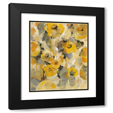 Yellow Floral II Black Modern Wood Framed Art Print with Double Matting by Vassileva, Silvia