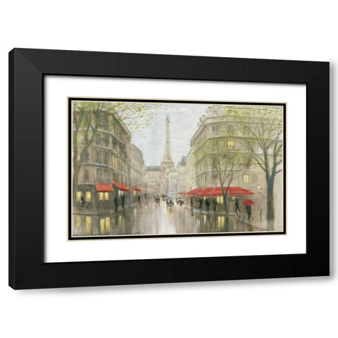Impression of Paris Black Modern Wood Framed Art Print with Double Matting by Sullivan, Myles