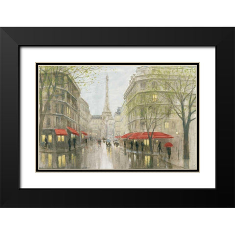 Impression of Paris Black Modern Wood Framed Art Print with Double Matting by Sullivan, Myles