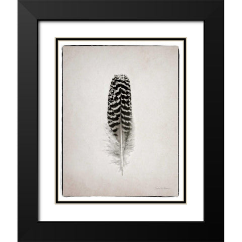 Feather I BW  Black Modern Wood Framed Art Print with Double Matting by Van Swearingen, Debra