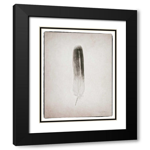 Feather II BW  Black Modern Wood Framed Art Print with Double Matting by Van Swearingen, Debra