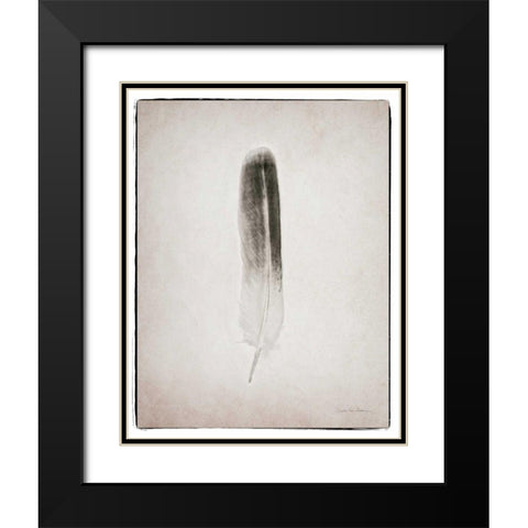 Feather II BW  Black Modern Wood Framed Art Print with Double Matting by Van Swearingen, Debra