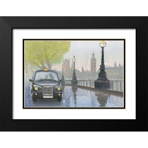 Along the Thames v.2 Black Modern Wood Framed Art Print with Double Matting by Sullivan, Myles