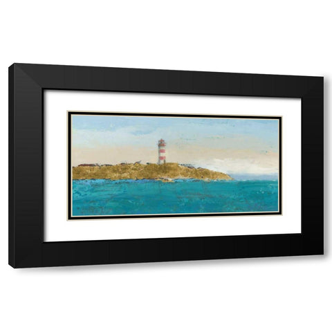 Lighthouse Seascape I v3 Crop Black Modern Wood Framed Art Print with Double Matting by Wiens, James