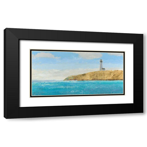 Lighthouse Seascape II Crop II  Black Modern Wood Framed Art Print with Double Matting by Wiens, James