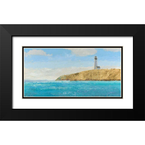 Lighthouse Seascape II Crop II  Black Modern Wood Framed Art Print with Double Matting by Wiens, James