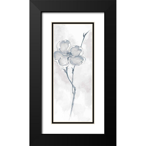 Solitary Dogwood II Gray Black Modern Wood Framed Art Print with Double Matting by Paschke, Chris