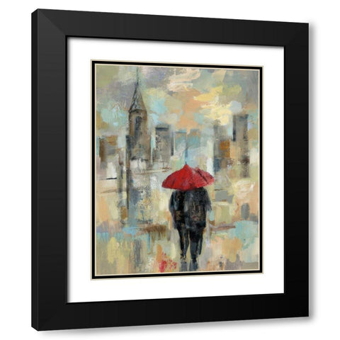 Rain in the City I Black Modern Wood Framed Art Print with Double Matting by Vassileva, Silvia