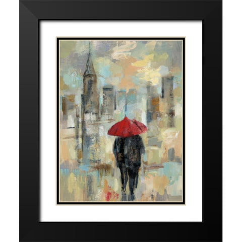 Rain in the City I Black Modern Wood Framed Art Print with Double Matting by Vassileva, Silvia