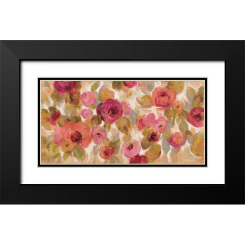 Glorious Pink Floral I Black Modern Wood Framed Art Print with Double Matting by Vassileva, Silvia