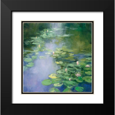 Blue Lily II Black Modern Wood Framed Art Print with Double Matting by Purinton, Julia