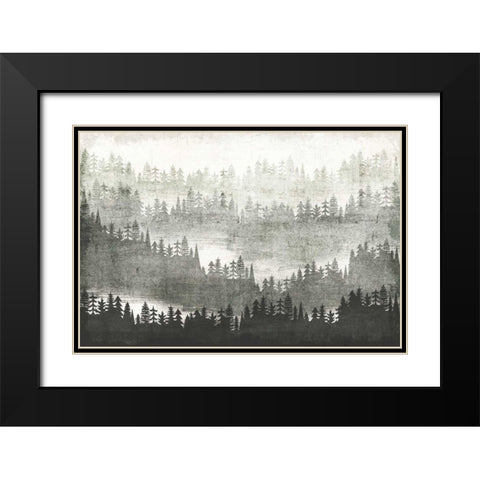 Mountainscape Silver Black Modern Wood Framed Art Print with Double Matting by Mullan, Michael