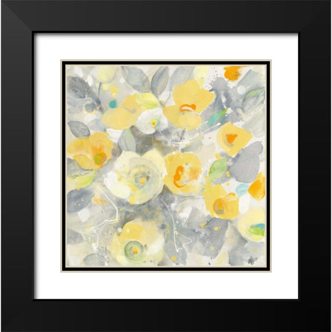 Buttercups II Black Modern Wood Framed Art Print with Double Matting by Hristova, Albena