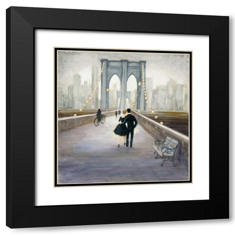 Bridge to NY v.2 Black Modern Wood Framed Art Print with Double Matting by Purinton, Julia