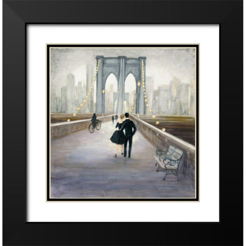 Bridge to NY v.2 Black Modern Wood Framed Art Print with Double Matting by Purinton, Julia