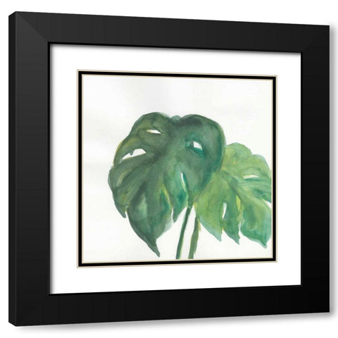 Tropical Palm II Black Modern Wood Framed Art Print with Double Matting by Paschke, Chris