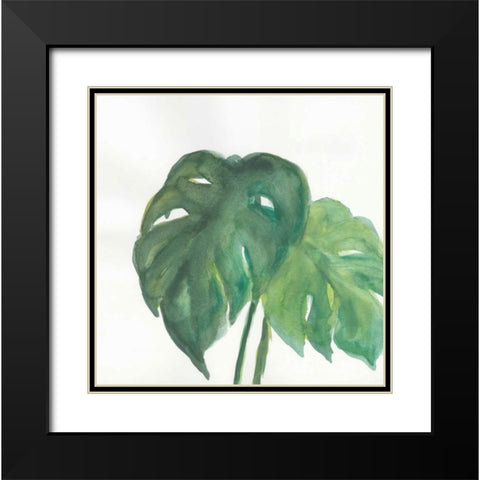 Tropical Palm II Black Modern Wood Framed Art Print with Double Matting by Paschke, Chris
