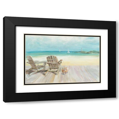 Seaside Morning no Window  Black Modern Wood Framed Art Print with Double Matting by Nai, Danhui