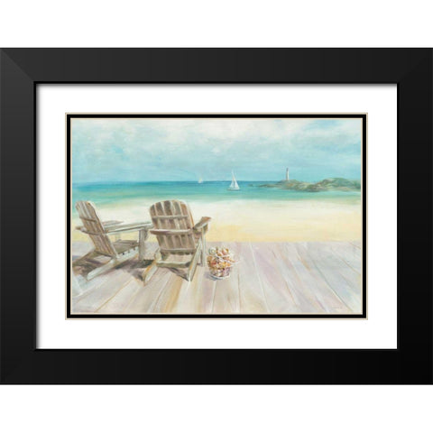 Seaside Morning no Window  Black Modern Wood Framed Art Print with Double Matting by Nai, Danhui