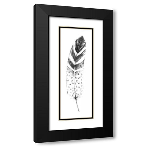 Spirit Feather VII Black Modern Wood Framed Art Print with Double Matting by Tillmon, Avery
