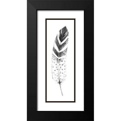 Spirit Feather VII Black Modern Wood Framed Art Print with Double Matting by Tillmon, Avery