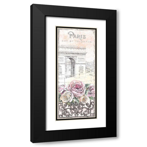Paris Roses Panel VII Black Modern Wood Framed Art Print with Double Matting by Grove, Beth