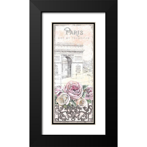 Paris Roses Panel VII Black Modern Wood Framed Art Print with Double Matting by Grove, Beth
